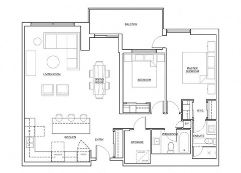 Royal Rose in Etobicoke, ON open concept 2 bedroom floor plan